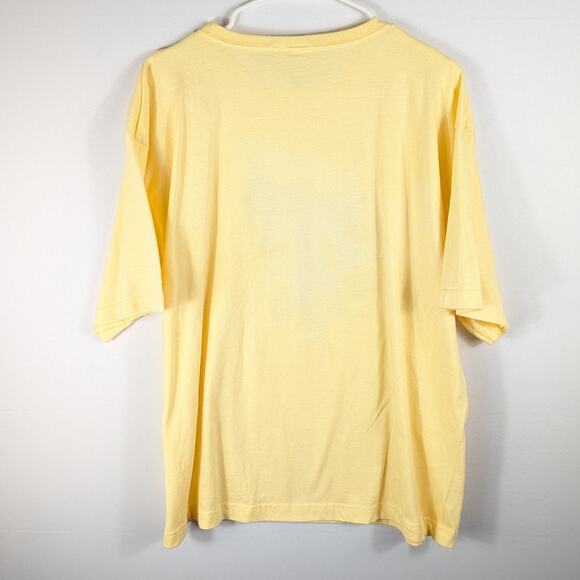 Morning Sun XL Yellow Floral Graphic T-Shirt Made in USA 100% Cotton Tee - Picture 4 of 4